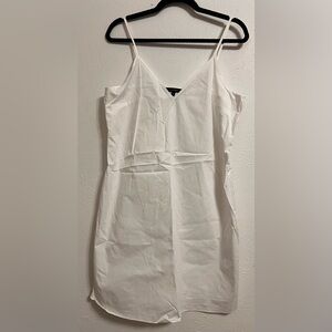 White House Black Market V-Neck spaghetti strap White dress Size 10
